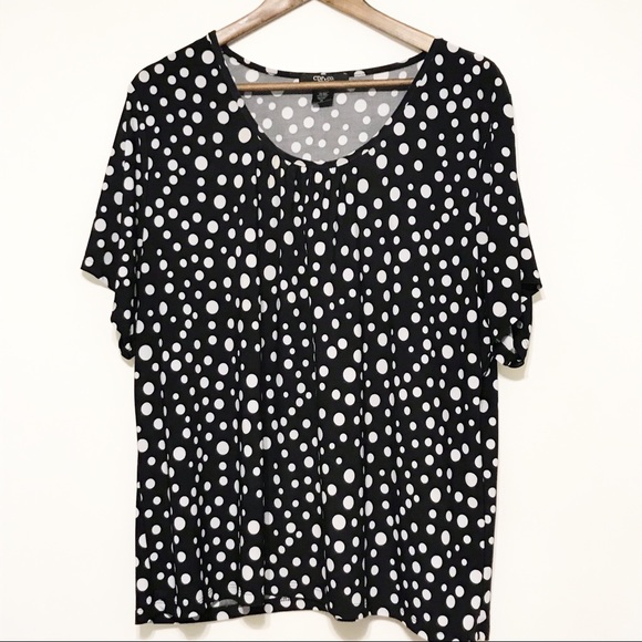 black and white polka dot blouse plus size